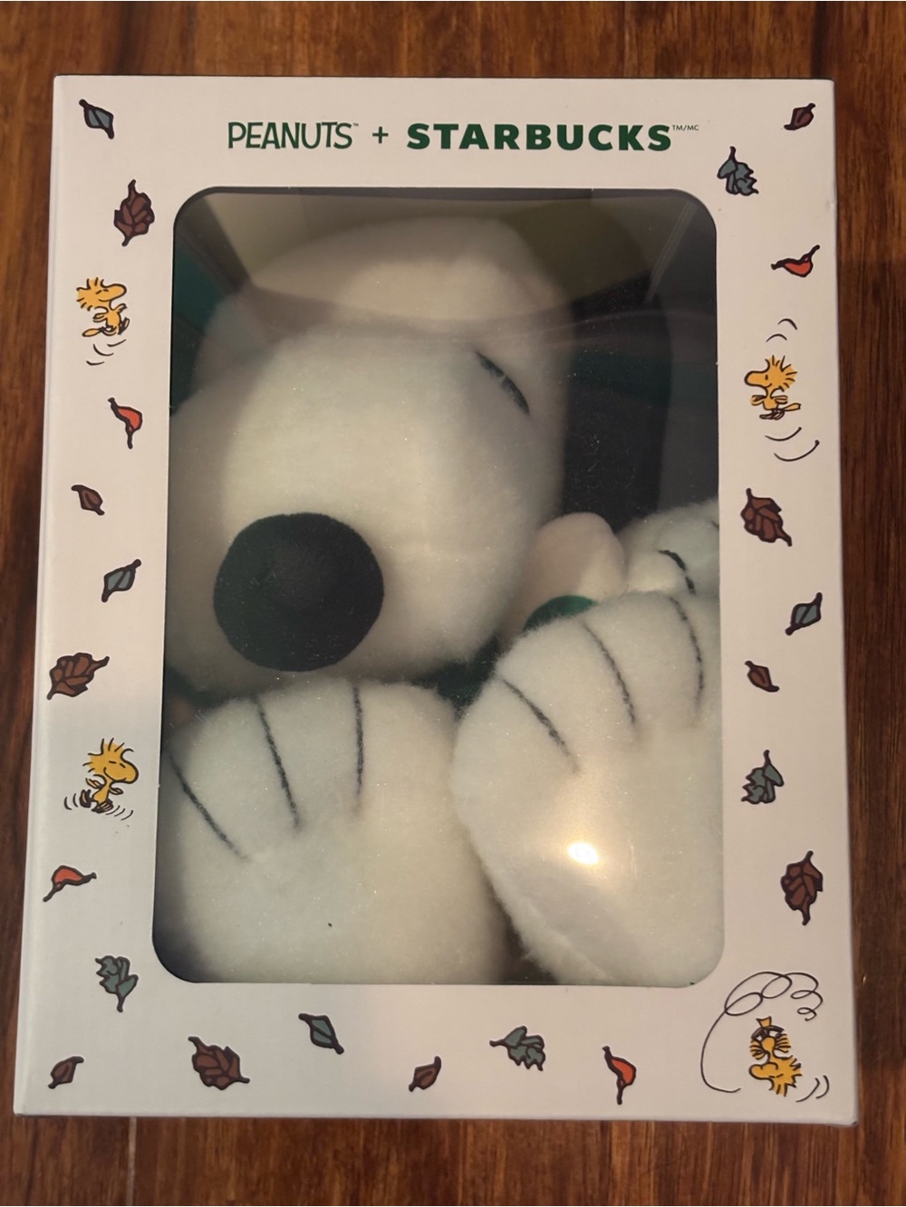 Starbucks White Snoopy Plush with Black Accents